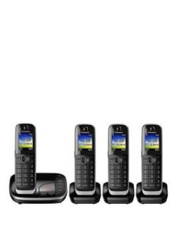 Panasonic Kx-Tgj324Eb Quad Cordless Telephone With Answering Machine - Black